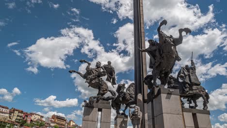 Timelapse-clods-over-the-imposing-monument-to-Tsars-Asens-dynasty