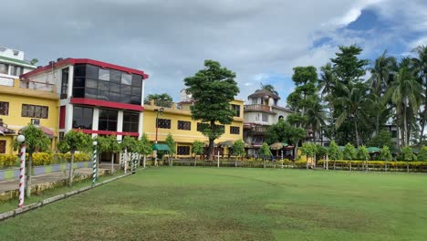 popular-resort-with-beautiful-nature,-panning-video-in-kolkata