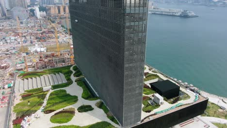 Hong-Kong-M-plus-Museum,-West-Kowloon-Cultural-Centre,-Aerial-view