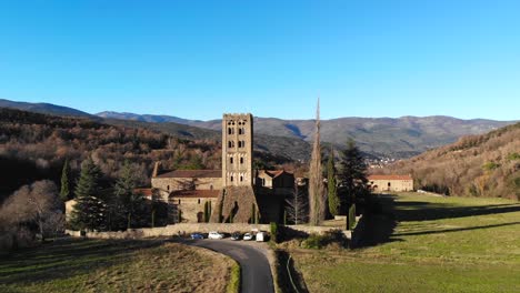 Aerial:-abbey-of-the-9th-century-in-southern-france