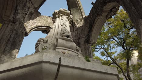 Vista-De-ángulo-Bajo-De-La-Fuente-De-Agua-Adornada-En-El-Parque-En-Lisboa