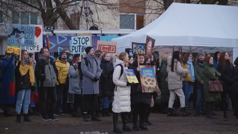 Lithuanians-Standing-on-Protest-Against-Russian-War-in-Ukraine