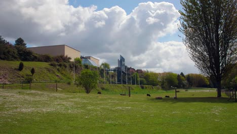 Los-Terrenos-Del-Memorial-De-Guerra-De-Caen-Normandía-Francia