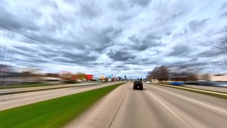 Driving-Hyperlapse-through-City-Streets-of-Janesville,-Wisconsin
