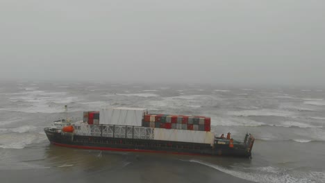 Aerial-View-Of-Port-Side-Of-Stranded-Heng-Tong-77-Cargo-Ship-On-Beach-In-Karachi