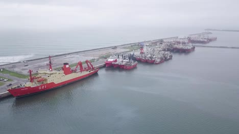 Several-industrial-fishing-boats-made-of-steel-in-mar-de-plata-harbour