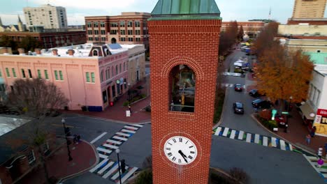 orbit-of-bell-tower-in-spartanburg-sc,-south-carolina-aerial