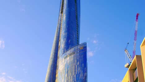 Iconic-Skyscraper-Crown-Sydney-In-Barangaroo,-NSW,-Australia-Topping-Out