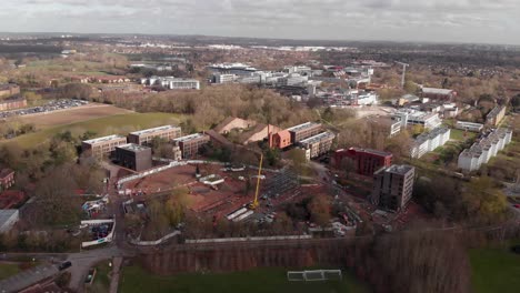 Universidad-De-Warwick-Sitio-De-Construcción-Residencias-Universitarias-Vista-Aérea-Edificios-Uk