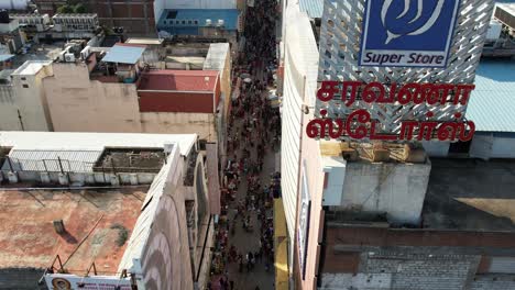 Aerial-shot-of-Ranganathan-Street,-T