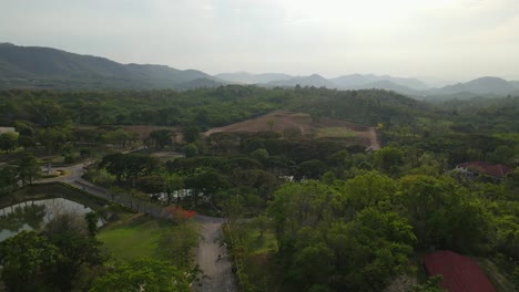 Mountains-and-a-community-university,-Muak-Klek,-Saraburi,-Thailand