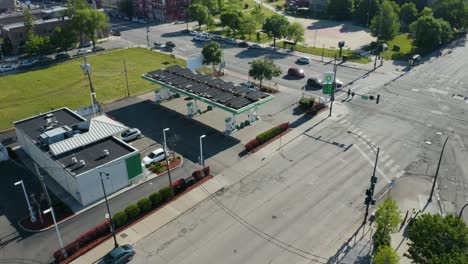 British-Petroleum--Gas-Station.-Aerial-Establishing-Shot