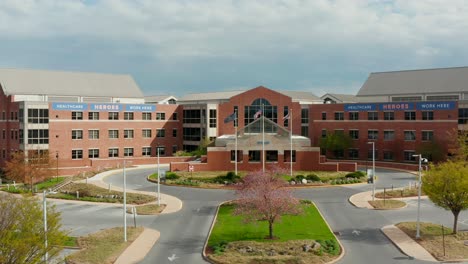 Healthcare-Heroes-Work-Here-sign-on-exterior-of-hospital