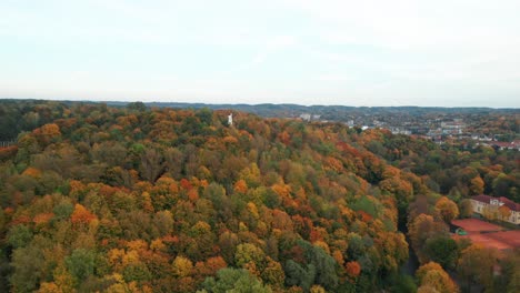 Antena:-Colina-De-Tres-Cruces-En-Otoño-En-Vilnius-En-Un-Día-Nublado