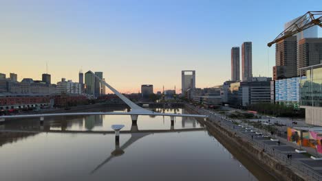 Aerial-of-Puente-de-la-Mujer-in-Buenos-Aires