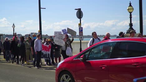 Epic-slow-motin-of-rebellious-protestants-blocking-traffic-standing-up-for-their-rights-against-police-crime-sentencing