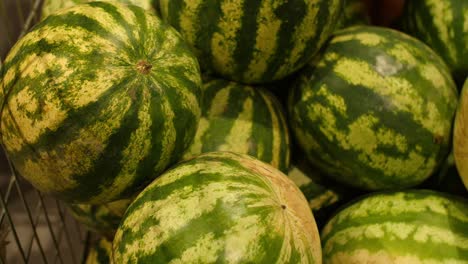 Watermelons-in-supermarket,-Vilnius,-Lithuania,-filmed-with-Panasonic-GH5-with-sigma-art-35mm-lens