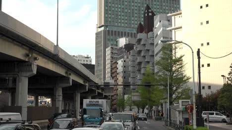 Demolition-works-continue-at-Tokyo's-iconic-Nakagin-Capsule-Tower-in-Ginza-on-April-16,-2022,-in-Tokyo,-Japan