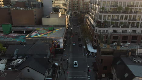 Zooming-out-from-a-car-on-one-of-Yorkville's-streets-in-Toronto