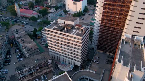 Dar-es-Salaam---Tanzania---June-16,-2022---Cityscape-of-Dar-es-Salaam-at-sunset-featuring-residential-and-office-buildings