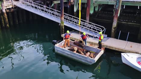 Hombres-Que-Trabajan-En-El-Puerto-De-Portland-Para-Eliminar-El-Salvamento