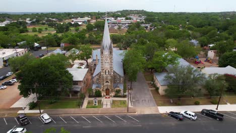 Luftaufnahmen-Der-Berühmten-Deutschen-Stadt-Fredericksburg-In-Texas