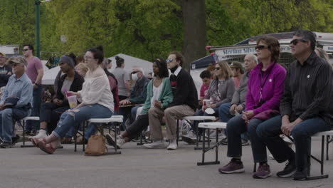 Audience-enjoying-a-concert-at-Dogwood-Festival,-Siloam-Springs,-Arkansas