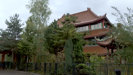 An-exterior-shot-of-the-beautiful-facade-of-the-Excellency-Midlands-building,-an-extravagant-wedding-and-banquet-venue-with-an-Oriental-Temple-style-design,-Midlands,-England