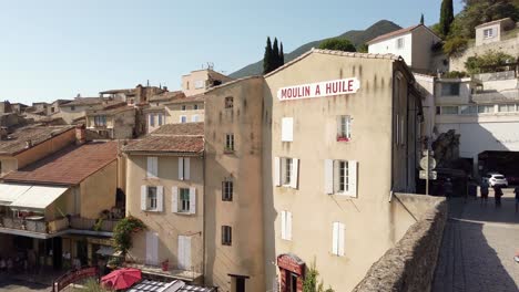 Walking-On-Medieval-Bridge-of-Nyons-an-Old-City-in-the-Provence