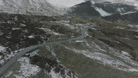 Marvelous-View-Of-Karakoram-Highway,-Khunjerab-National-Park,-Khunjerab,-Hunza-Valley,-Northern-Pakistan