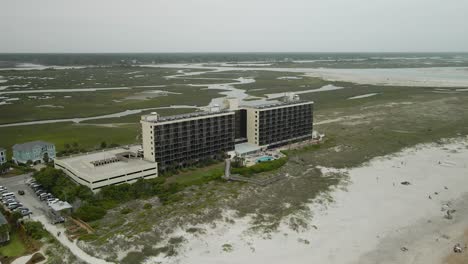 Shell-Island-beach-resort-in-Wrightsville-North-Carolina-Extreme-wide-aerial