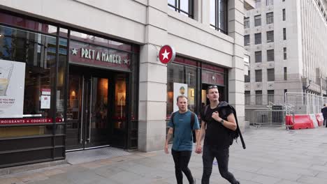 London-England-September-2022-Establishing-shot-of-Pret-a-Manger-store