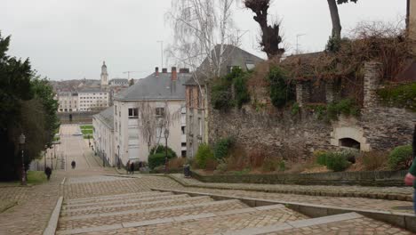 Famous-Montée-Saint-Maurice-Stairs-In-Cathedral-Saint-Maurice-In-Angers,-Maine-et-Loire,-France