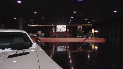 White-Mercedes-car-parked-in-the-VIP-area-of-the-dealership