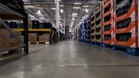 POV-From-Trolley-Cart-Inside-Wholesale-Costco-Warehouse