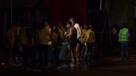 Break-stand-with-snacks,-water-and-fruit-during-the-Samui-Run-at-Koh-Samui-Island,-Malaysia