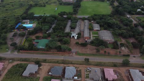 Drone-video-of-Petra-College-Primary-School-in-Bulawayo,-Zimbabwe