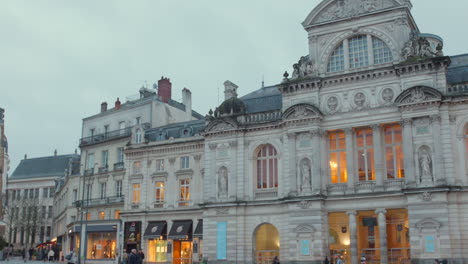 Main-Theatre-On-Place-du-Ralliement-In-Angers,-France---wide