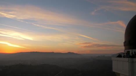 Hermosa-Puesta-De-Sol-Colorida-Desde-El-Observatorio-Griffith