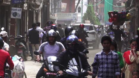 Kathmandu,-Nepal---October-1,-2019:-Traffic-on-the-roads-of-Kathmandu,-Nepal-and-the-pollution-in-the-city