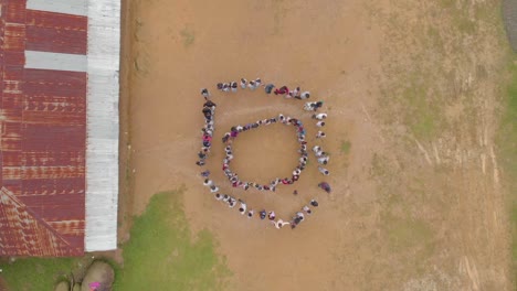 Students-playing-in-Circles-in-a-School-playground,-Manipur,-India