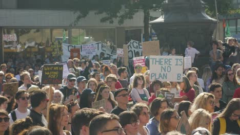 Youth-Climate-Strike-in-Sheffield-City-Centre-2019-in-front-of-the-City-Hall-with-speakers-and-representatives-young-and-students-and-older-adults