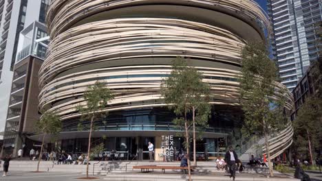 El-Edificio-De-Intercambio,-El-Nuevo-Aspecto-De-Darling-Harbour,-Sydney,-Australia