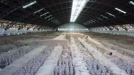 Xian,-China---Julio-De-2019:-Un-Ejército-De-Soldados-De-Arcilla-De-Terracota,-Creado-Durante-El-Reinado-Del-Primer-Emperador-Chino-Qin-Shi-Huang-Di,-Xian,-Provincia-De-Shaanxi