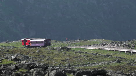 Conway,-New-Hampshire---July-4,-2019:-The-cog-railway-on-Mount-Washington-in-Conway,-New-Hampshire-on-July-4,-2019