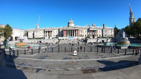 London-England,-circa-:-Timelapse-Trafalgar-Square-in-London-City,-England,-UK