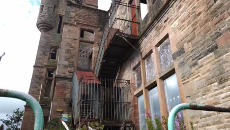 Close-up-of-an-external-fire-escape-staircase-at-Hartwood-Hospital