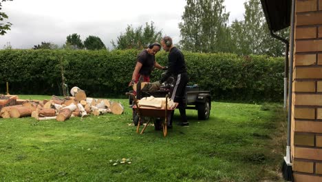 Splitting-birch-logs-with-the-log-splitter