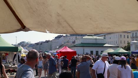 View-Under-Umbrella-Of-Busy-Flea-Market-Near-Naschmarkt-In-Vienna