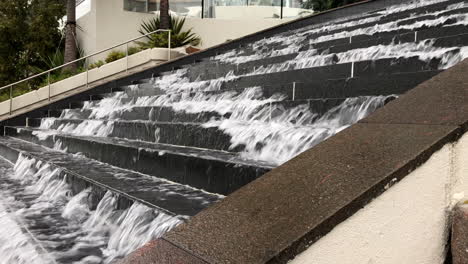 Brisbane-City-Steps-Waterfall,-Water-Feature,-slo-mo